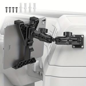 TEMU 360° 각도 조절 다중 앵글 뷰가 가능한 헤비 듀티 드릴 베이스 태블릿 홀더 - 7-11인치 iPad Pro/Galaxy Tab/태블릿 호환, ABS 소재, 차량, 트럭, RV용 다중 표면 마운트 - 휴대용 및 안정적인 태블릿 스탠드, 인체공학적 디자인 및 안전한 고정 클립