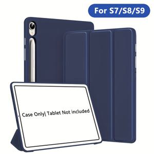 TEMU 삼성 갤럭시 A7 라이트/A8/A9+/S6 라이트/S7/S8/S9/S9 FE/S10/S10 FE/S10 라이트 태블릿 케이스, 스마트 커버 스탠드, 자동 웨이크/슬립, 가볍고 스크래치 방지 소프트 케이스, P610/X200/X110/X210/8.7/10.5/10.9/11인치 보호 커버