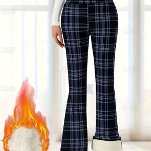 TEMU 여성용 고탄력 벨바지 보온 내복/외복 팬츠 - 솔리드 컬러 겨울 헬스 요가 러닝 바지, 세탁기 사용 가능한 스트레치 피트니스 팬츠 (사계절용) | 여성 운동복