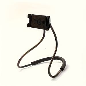 TEMU 조절 가능한 범용 휴대폰 거치대, 소프트 아이언 목걸이형, 360° 회전 가능한 편안한 거치대, 목에 자유롭게 걸 수 있는 홈 & 침대용