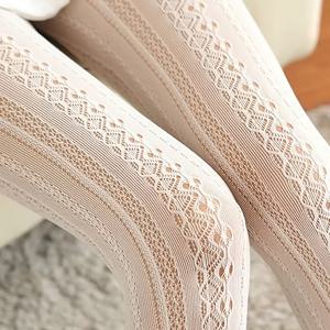 TEMU 로리타 스타일 여성용 우아한 팬티스타킹 - 레이스 트림과 기하학적/대비 패턴이 있는 시스루 팬티스타킹 (블랙/화이트), 손세탁 가능한 텍스처 팬티스타킹, 나일론/폴리에스터 혼방, 파티 및 특별한 날에 완벽한 귀여운 양말