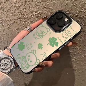 TEMU 폰 케이스: 귀여운 카툰 베어 패턴 아이폰 17 16e 16 15 14 13 12 11 미니 프로 맥스 에어 X XR XSMAX 8 7 플러스 호환, 안티드롭 매트 백커버