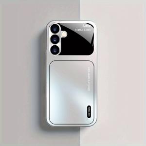 TEMU 휴대폰 케이스 - 은색 그라데이션 블랙 프레임 전기 도금 강화 유리 새 휴대폰 케이스 (삼성 갤럭시 S25 S24 S23 S22 S21 S20 노트 20 A04 A05 A10 A12 A13 A14 A15 A20 A21S A22 A23 A24 A25 A31 A32 A33 A35 A34 A50 A51 A52 A53 A54 A55 A70 A71 A72)