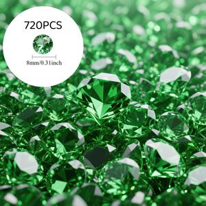 TEMU 720개 그린 인조 , 화병 채우기, 홈 데코, 크리스마스 파티 장식, 중앙 장식, DIY 장식, 야외 장식, 어항 장식, 결혼식, 브라이덜 샤워, 아버지의 날 장식용, 웨딩 센터피스,꽃병 채우기용,반짝이는 악센트,축제 장식,가벼운 장식,내구성 있는 장식,장식용 돌,공예 용품,홈 스타일리스트,이벤트 플래너