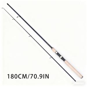 TEMU 경량 카본 파이버 미끼 낚싯대, M 등급, 5.9피트 코르크 핸들 - 모든 물과 물고기 종에 적합