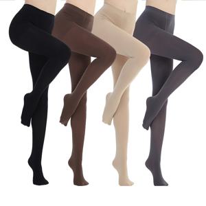 TEMU Goodnorm 여성용 벨벳 타이츠 4개입, 봄/가을 뜯김 방지 세미 시스루 긴 스타킹, 누드 색상 베이스 타이츠