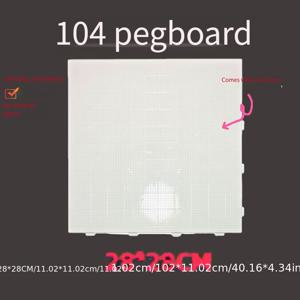 TEMU Perler 구슬 융합판 1개, 정사각형 디자인 구슬 융합판, 2.6mm 구슬 분류판, 핀 104개가 있는 특수 구슬 분류 베이스판, 변형되지 않는 구슬 꿰기 용품, 공예 프로젝트용, DIY 공예용 구슬, Perler 28cm*28cm 구슬 꿰기 핀판, 투명 플라스틱 구슬 융합판, 흰색 플라스틱