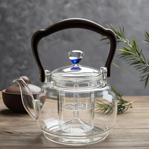 TEMU 37.2온스/1100밀리리터 용량의 유리 찻잔, 단열 손잡이 및 이중 레이어 필터 특징, 내열성, 다양한 행사에 적합, 꽃차, 과일차, 허브차 및 루즈 티백에 적합