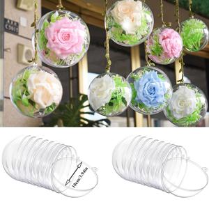 TEMU 20개 대형 투명 플라스틱 공, 10cm, 크리스마스 장식품 충전, 장식용 공 걸이, 속이 빈 장식, 파손 방지 장식품, 크리스마스 트리 장식 공에 적합, 공예, 결혼식 파티 및 축제 홈 데코에 이상적