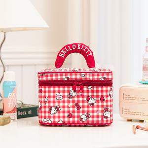 TEMU 산리오 헬로키티 시리즈 컬러풀 핸드백, 귀엽고 넉넉한 화장품 파우치, 외출 및 여행 시 휴대하기 좋은 수납 핸드백