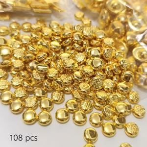 TEMU 수집용 피규어, 108개 레진 골든 빈 장식품, 부를 끌어들이는 장식품, 합금 전기도금 공예품, 보물 화병 장식 선물, 크리스마스 선물