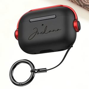 TEMU Airpods 1/2, 3, 4, Pro, Pro 2, Pro 3용으로 디자인된 맞춤형 이어폰 케이스. 이름을 위한 개인화된 레이저 조각이 특징입니다. 부드러운 TPU 및 PC 재질로 제작되었으며 킥스탠드와 로프 버클이 포함되어 있습니다.