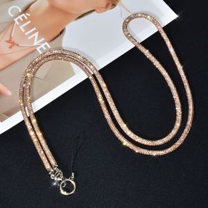 TEMU 고급 럭셔리 반짝이는 라인스톤 롱 크로스바디 스트랩, 패션 풀 폰 샴페인 골드 체인, 더블 버클 여성 가방 스트랩, 폰 액세서리 - 피스, 패션 스트랩, 참 스트랩, 우아한 체인, 내구성 있는 숄더 스트랩, , 카메라 스트랩, 연회, 직장, 파티, 라이딩, 여행에 적합