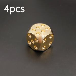 TEMU 아름다운 공예가 돋보이는 구리 주사위 4개, 정교하게 디자인되어 보드 게임에 완벽하며 바 및 게임 용품, 테이블탑 게임, 메탈 아트, 바 주인 및 게임 애호가를 위해 맞춤 제작