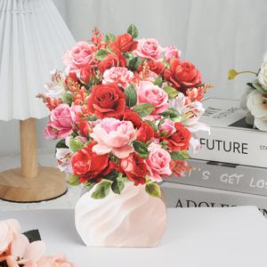 TEMU 1개 장미 부케 팝업 카드 - 독특한 플로럴 오너먼트 디자인, 꽃다발 카드, 생일, 결혼식, 어버이날, 발렌타인데이, 추수감사절, 졸업식, 기념일, 아내, 여자친구를 위한 사랑의 카드