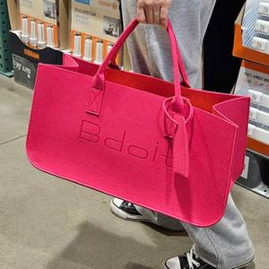 TEMU 빅사이즈 장바구니 토트백 답례품 선물 가방 가벼운 부직포 펠트백 핫핑크 1개
