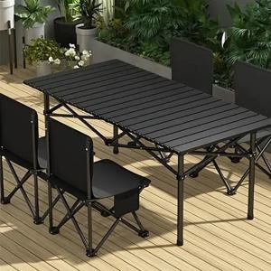 TEMU 접이식 휴대용 캠핑 테이블과 수납 가방 튼튼한 알루미늄 접이식 롤 캠핑테이블 +수납 매쉬망
