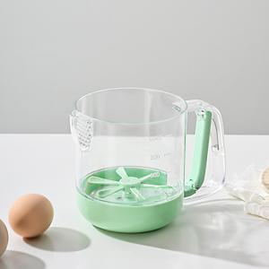 TEMU 컵형 반자동 거품기 믹서컵 수동 휘핑기 눈금과 필터 내장 크림 계란 반죽 거품을 부드럽게 만들기 좋은 제빵 제과용 주방 필수품