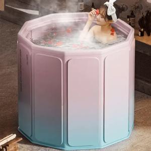 TEMU 와이드 접이식 성인용 욕조 대형 휴대용 스파 욕조 두꺼운 보온재 간편 설치 편리한 수납, 이동식 욕조, 접이식 욕조, 욕조무조립, 원터치반신욕조