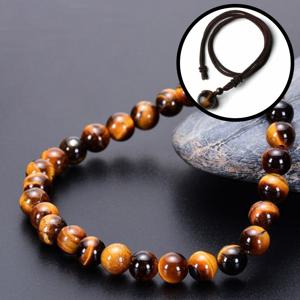 TEMU 호안석 원석 팔찌 천연 염주 금전운 재물운 호랑이눈 +사은품증정(호안석 목걸이)