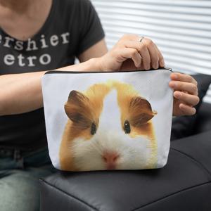 TEMU 귀여운 기니피그 프린트 메이크업 가방, 생생한 색상, 성인 화장품 및 세면용품에 적합, 다용도 수납 파우치, 간호 학생, 교사 및 병원 직원에게 선물하기에 완벽