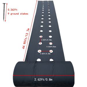 TEMU 2.62피트 x 65.62피트 검정색 천공 방지 잔디천 - 통기성 물 투과 비직물, 잡초 억제용, 채소 및 과일 정원, 감자 토마토 재배용 - 내구성 있는 가든 랜드스케이프 패브릭