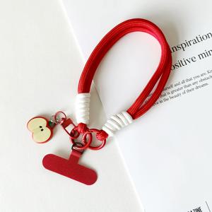TEMU 애플 키체인 참, 탈착식 키체인, 범용 클립이 특징인 휴대폰용 한 손 수제 브레이드 끈. 폰 케이스, 가방, 카메라와 호환 가능