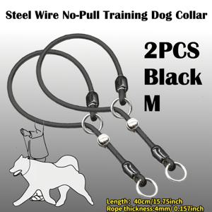 TEMU 2팩 헤비듀티 노풀 개목걸이 | 스틸 와이어 퀵릴리스 라운드 리드, 소형, 중형, 대형견에 적합
