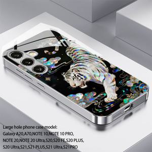 TEMU 휴대폰 케이스 - 눈부신 흰색 호랑이 (운 좋은) 벽지 2D 패턴, 새로운 전기 도금 유리, 삼성 S26, S25, S24, S23, S22, S21, S20, NOTE20, NOTE10, A55, A54, A53, A52, A36, A35, A33, A23, A15, A14, A13에 적합