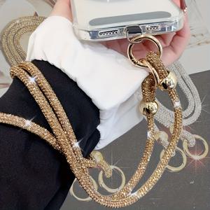 TEMU 진품 MB 럭셔리 라인스톤 휴대폰 끈 롱 크로스바디 폰 체인 숄더백 펜던트 1개, 대형 비즈 반짝이 롱 체인 디자인, DIY 지갑 만들기, 아웃도어 백팩 장식 펜던트, 최고의 선물, DIY 지갑 만들기, 더블 랍스터 클로 버클 디자인