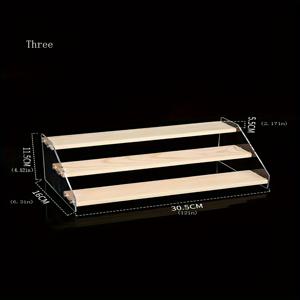 TEMU 1개 아크릴 디스플레이 스탠드, 나무 보드 포함, 2/3/4/5/7단 수제 디스플레이 스탠드, 데스크탑 계단형 스탠드, 팔찌 주얼리 디스플레이 스탠드, 귀걸이 및 인형 보관 장식, 11.8인치, 방, 가게, 책상용 보관