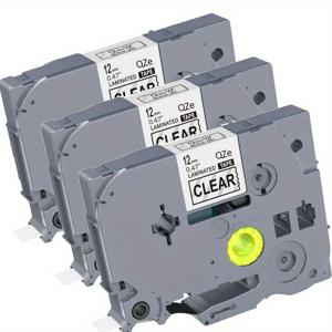 TEMU Tz 테이프 12mm 0.47 라미네이트 클리어 TZe-131 호환 P- - 터치 라벨 테이프 클리어 TZ131 P- -터치 라벨 메이커 PT-D210 H110 D220 D410용, 블랙 온 클리어 1/2인치 26.2피트, 3팩