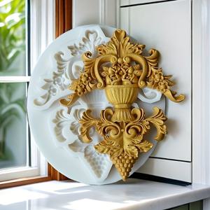 TEMU 포도꽃 공예품 아름답고 사랑스러운 포도 입체 레이스 실리콘 몰드 DIY 부드러운 초콜릿 과일 장식 베이킹 도구