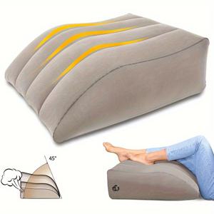 TEMU 다리 높이기 베개용 팽창식 1개 - 다리 지지용으로 설계된 휴대용 웨지, 휴대가 편리한 수면을 위한 완벽한 선택, 엉덩이, 발, 발목 지지 제공, 내구성이 뛰어난 합성 커버 특징