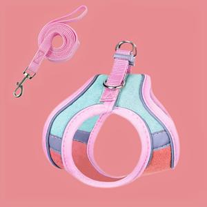 TEMU 반사 탈출 방지 고양이 하네스, 통기성 좋은 소재로 산책용으로 디자인됨