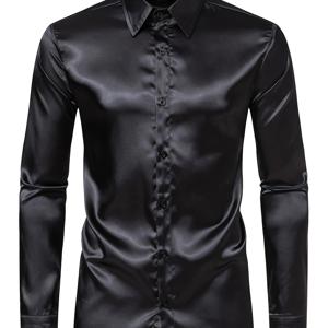 TEMU 남성용 긴팔 셔츠 나이트클럽 C30