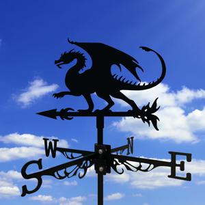 TEMU 1pc 용 날개, 레트로 금속 풍향기, 검은 스프레이 페인트 풍향 지시기, 야외 정원, 잔디 마당, 집, 울타리 기둥, 온실, 헛간 안뜰 풍향기, 철 공예, 홈 장식