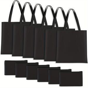 TEMU 서블리메이션 토트백, 화장품 가방, 장식 및 DIY용 서블리메이션 캔버스 토트백, 수제 장바구니, 히트프레스 식품 쇼핑백, 선물용 가방, 대형 책가방