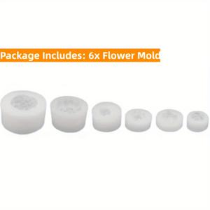 TEMU 꽃무늬 양초를 위한 실리콘 몰드 6개 세트. 3D 꽃잎과 모란 디자인으로, 비누 및 양초 제작 키트, 에폭시 레진 캐스팅 몰드 및 폴리머 클레이 공예 선물로 적합합니다.