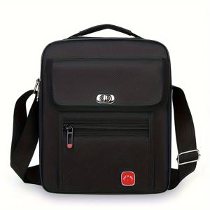 TEMU 남성용 멀티 레이어 크로스바디 핸드백 - 나일론 천 클로저 & 지퍼 구획, 조절 가능한 스트랩, 출퇴근, 여행, 일상 사용에 적합한 캐주얼 가방 - 손세탁 가능한 정리형 지갑/파우치