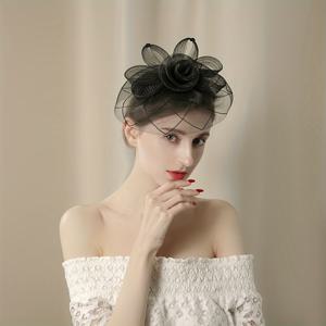 TEMU 여성용 플로럴 핸드메이드 파시나터 1개, 파티, 생일, 경마, 결혼식용, 더비 모자