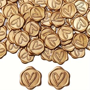 TEMU 50개 CYFUN 하트 왁스 실 스티커 레진 왁스 실 - 웨딩, 파티, 생일, 크리스마스용 우아한 왁스 스탬프 (봉투, 초대장, 증명서, 장식용 문서)