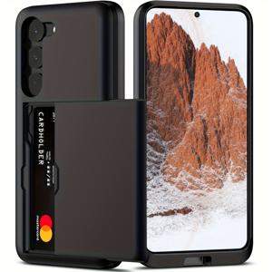 TEMU 휴대폰 케이스 - 삼성 갤럭시 S24 울트라, S23+, S22 모델용 카드 슬롯 및 슬라이드 암oru 케이스