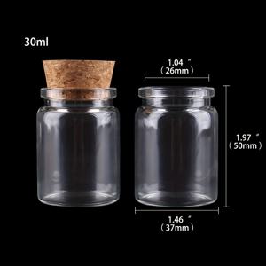 TEMU 16개 세트 30ml 미니 유리병 코르크 마개 포함, 3.7x5.0cm 소형 장식용 병, 웨딩 파보용