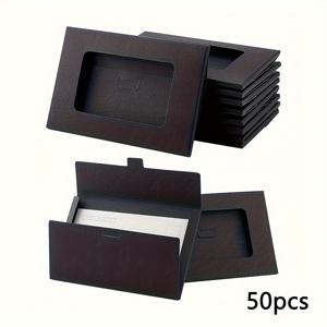 TEMU 50개 크라프트 종이 창문 봉투 - 간편한 접기, 자체 밀봉, 3.98X6.14인치, 찢김 및 습기 방지. 선물 카드, 웨딩 초대장, 비즈니스/인사 카드, 생일 메시지, 간편한 조립, 개인/상업용 러스틱 디자인에 적합