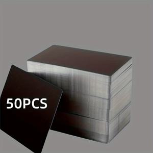 TEMU 50개 검정색 알루미늄 사무실 이름판 (각인용), 금속 명함, 레이저 마킹 얇은 카드