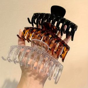 TEMU 3개입 대형 뼈 모양 헤어 클립, 세면용 패셔너블하고 우아하며 귀여운 상어 클립