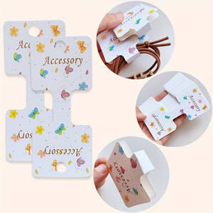 TEMU 우아한 종이 디스플레이 카드 헤어 액세서리: 50장 - 헤어밴드, 클립, 목걸이, 팔찌, 리본에 완벽 - 전원 필요 없음