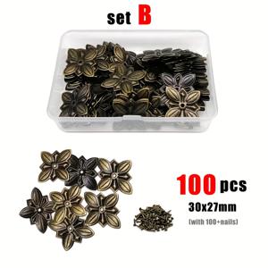 TEMU 100개 장식용 실리콘 네일 박스 (보석 상자, 나무 상자, 와인 케이스, 소파 등에 적합, 앤티크 황동 브론즈 엔드)