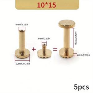 TEMU 5세트 가방용 가죽 금속 공예 솔리드 스크류 네일 리벳 더블 커브 헤드 벨트 스트랩 리벳 북 스냅 버튼